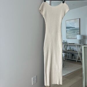 NWT Ribbed Bodycon Ankle Length Backless Dress
